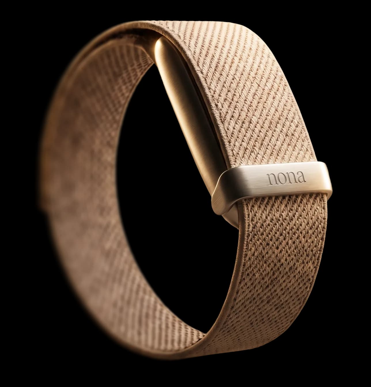 The Nona wearable, a fabric band with a slim sensor